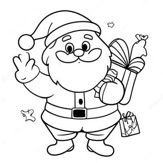 Page A Colorier Du Joyeux Pere Noel Avec Des Cadeaux 27804-25288