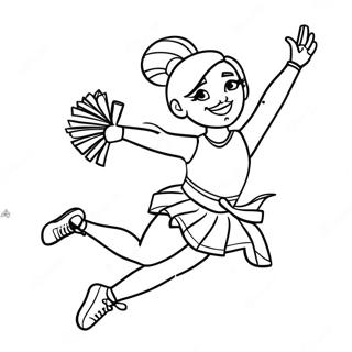 Page A Colorier Cheerleader All Star Realisant Une Cascade 27944-25388