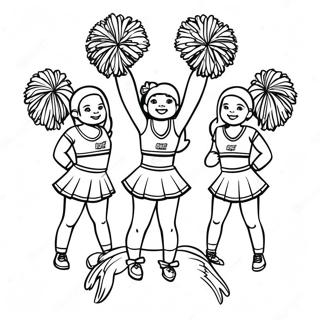 Page A Colorier De Lequipe De Cheerleading En Action 27945-25389