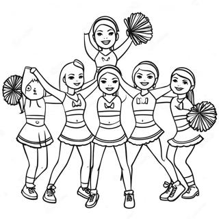 Page A Colorier De Lequipe De Cheerleading En Action 27945-25390