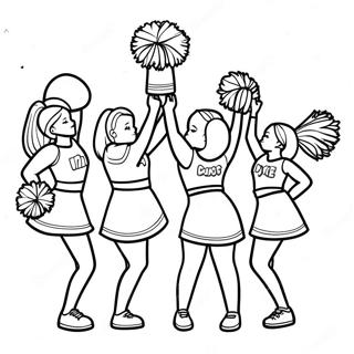 Page A Colorier De Lequipe De Cheerleading En Action 27945-25391