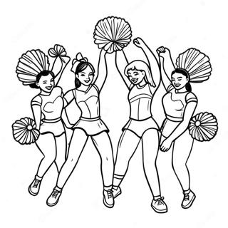 Page A Colorier De Lequipe De Cheerleading En Action 27945-25392