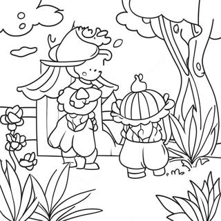 Jardin De Ban Ban 4 Pages À Colorier