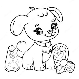 Page A Colorier Du Mignon Chiot Barbie Jouant Avec Des Jouets 27995-25430