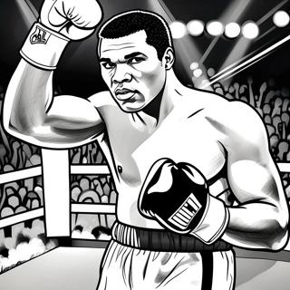 Page A Colorier De Muhammad Ali Dans Le Ring 28165-25566