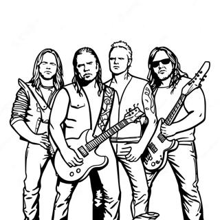 Page A Colorier Des Membres Du Groupe Metallica 28185-25581