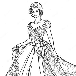 Page A Colorier Femme Elegante En Robe 2819-2286