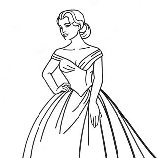 Page A Colorier Femme Elegante En Robe 2819-2287