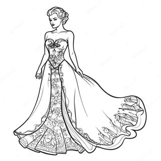 Page A Colorier Femme Elegante En Robe 2819-2288