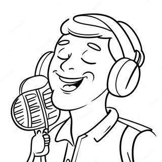 Page A Colorier Dun Youtuber Drole Avec Un Microphone 28215-25605