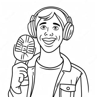 Page A Colorier Dun Youtuber Drole Avec Un Microphone 28215-25606