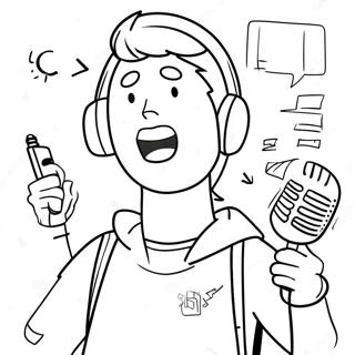 Page A Colorier Dun Youtuber Drole Avec Un Microphone 28215-25607