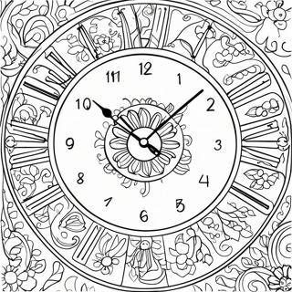 Page A Colorier Horloge Murale Vintage 28256-25632