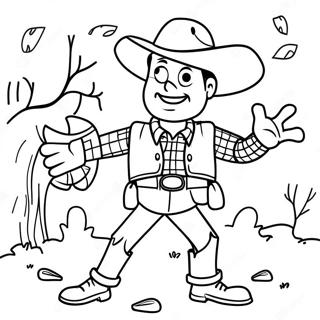 Page A Colorier Woody En Costume Effrayant 28296-25662