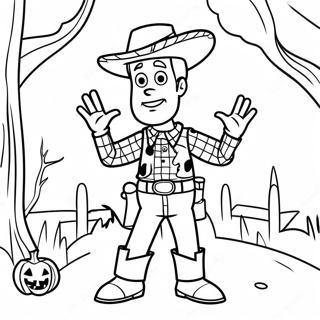 Page A Colorier Woody En Costume Effrayant 28296-25664