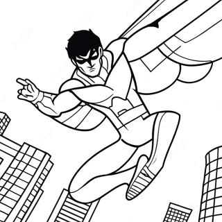 Page A Colorier Nightwing Volant Dans Le Ciel 28306-25672