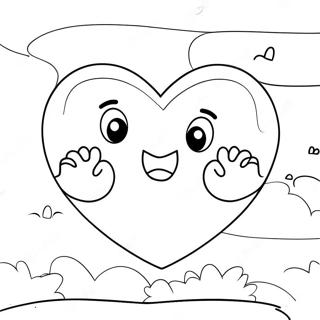 Page A Colorier Coeur De Dessin Anime Mignon 28326-25685