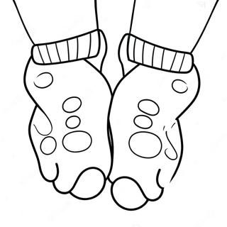 Page A Colorier De Pieds De Dessin Anime Avec Chaussettes Amusantes 28436-25776