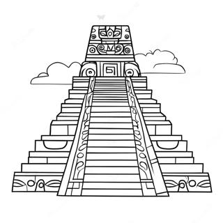 Page A Colorier De Temple Maya Ancien 28607-25903