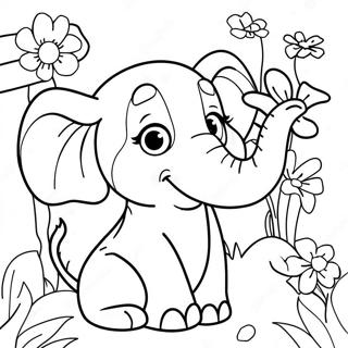 Page A Colorier De Horton Avec Des Fleurs Colorees 28627-25917