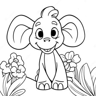 Page A Colorier De Horton Avec Des Fleurs Colorees 28627-25918