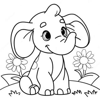 Page A Colorier De Horton Avec Des Fleurs Colorees 28627-25919