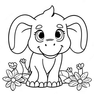 Page A Colorier De Horton Avec Des Fleurs Colorees 28627-25920