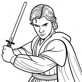 Page A Colorier Le Duel Au Sabre Laser Danakin Skywalker 28767-26030