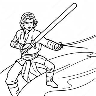 Page A Colorier Le Duel Au Sabre Laser Danakin Skywalker 28767-26032