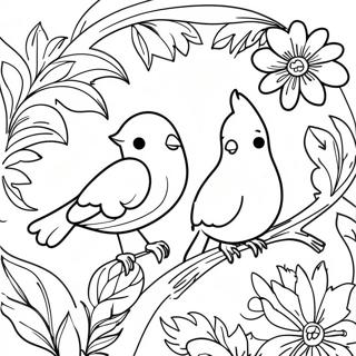 Page A Colorier Doiseaux Et De Fleurs 28866-26106