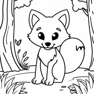 Page A Colorier Dun Renard Mignon Dans Une Foret 28877-26118