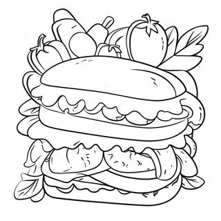 Page A Colorier Dun Sandwich Delicieux Avec Des Legumes 28907-26142