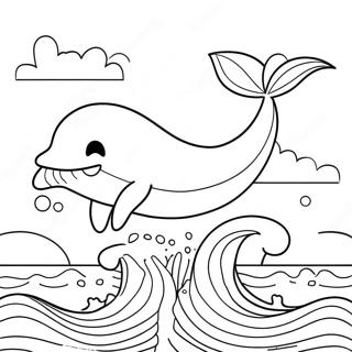 Page A Colorier Dune Baleine Heureuse Eclaboussant Dans Locean 28987-26206