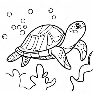 Page A Colorier Dune Tortue De Mer Coloree Nageant 29227-26400