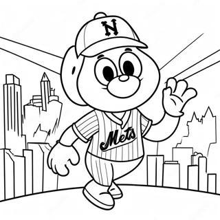 Page A Colorier De La Mascotte Des Mets De New York 29247-26413