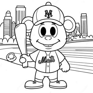 Page A Colorier De La Mascotte Des Mets De New York 29247-26415