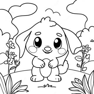 Page A Colorier De Chao Mignon Jouant Dans Le Jardin 29257-26421