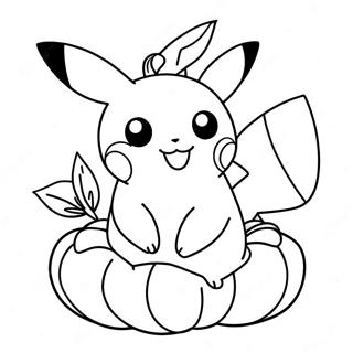 Page A Colorier Dun Pikachu Adorable Dans Une Citrouille 29267-26429