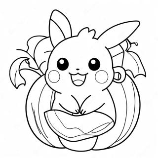 Page A Colorier Dun Pikachu Adorable Dans Une Citrouille 29267-26430