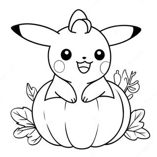 Page A Colorier Dun Pikachu Adorable Dans Une Citrouille 29267-26431