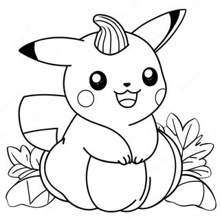 Page A Colorier Dun Pikachu Adorable Dans Une Citrouille 29267-26432