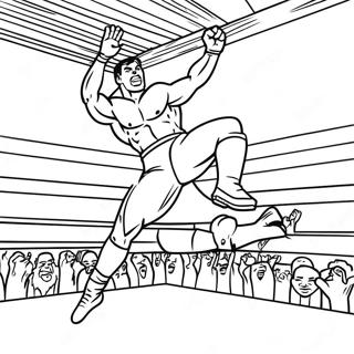 Page A Colorier Dun Lutteur De La Wwe Sautant Sur Un Adversaire 29307-26462