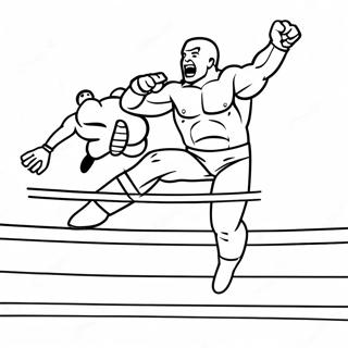 Page A Colorier Dun Lutteur De La Wwe Sautant Sur Un Adversaire 29307-26463