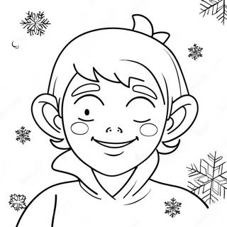 Page A Colorier Jack Frost Joueur Avec Des Flocons De Neige 29418-26541