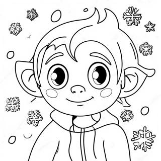 Page A Colorier Jack Frost Joueur Avec Des Flocons De Neige 29418-26543