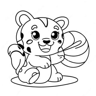 Page A Colorier Bebe Tigre Mignon Jouant Avec Une Balle 29448-26567