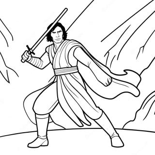 Page A Colorier De Kylo Ren En Position De Combat 29548-26645