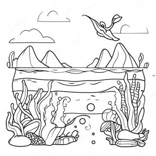 Page A Colorier Scene Ocean Bleu Eclatant 2969-2408