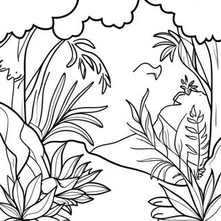 Page A Colorier De Jungle Tropicale Avec Des Vignes 29708-26773