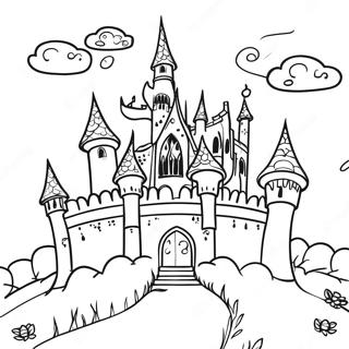 Page A Colorier De Chateau Gothique Effrayant 29747-26804